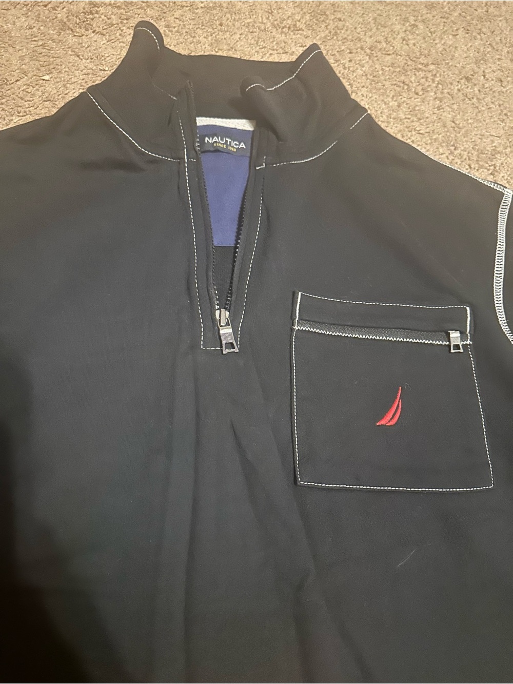 Nautica Black Lightweight Quarter-Zip Shirt Jacket - Picture 2 of 3